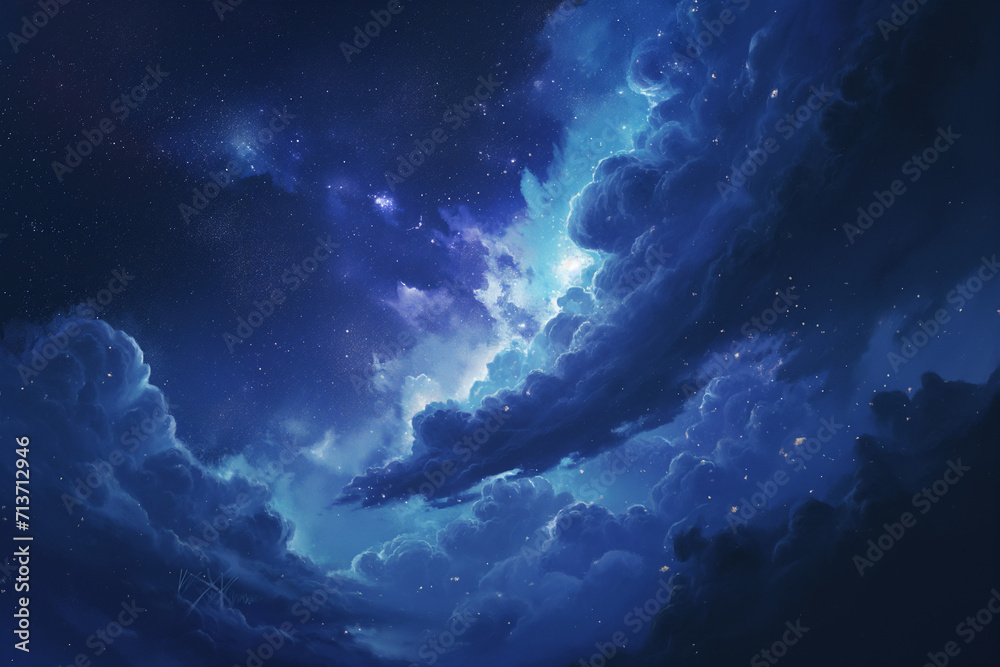 Fototapeta premium 絵画的な自然系の背景背景のイラスト(AI generated image)