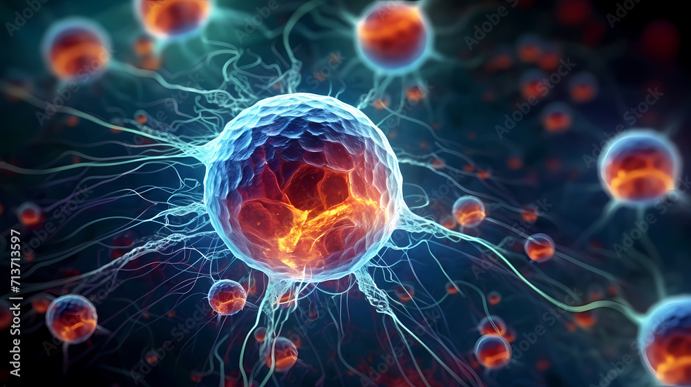 Virus cells abstract science concept, medical research background Virus cells abstract science concept, medical research background