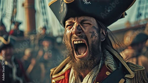 Pirates male captain yell atack photo