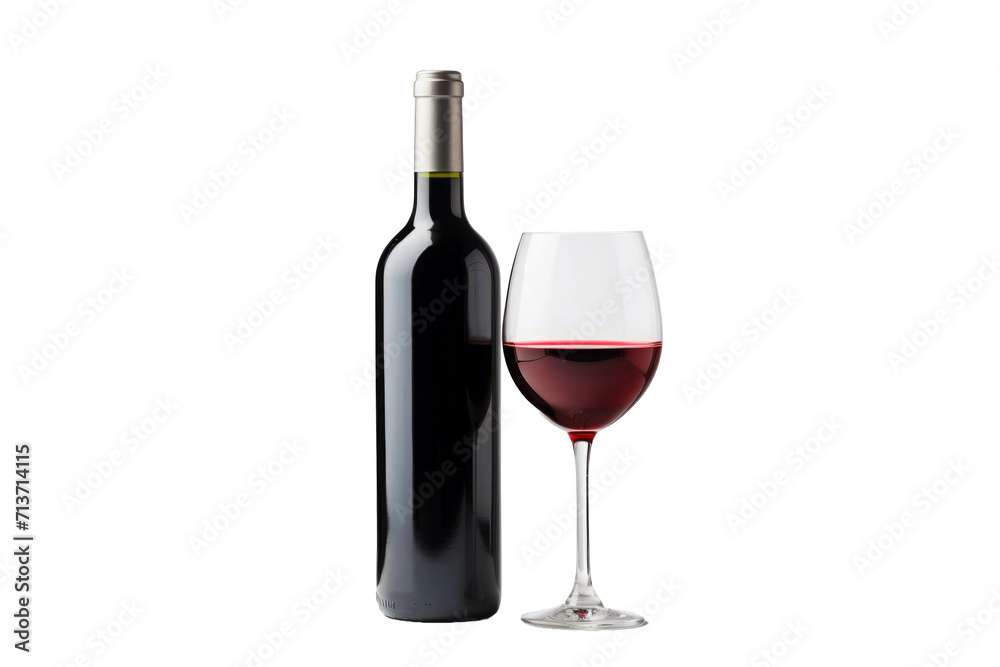 Red wine bottle with blank label isolated on transparent background. Red wine bottle with blank label isolated on transparent background.