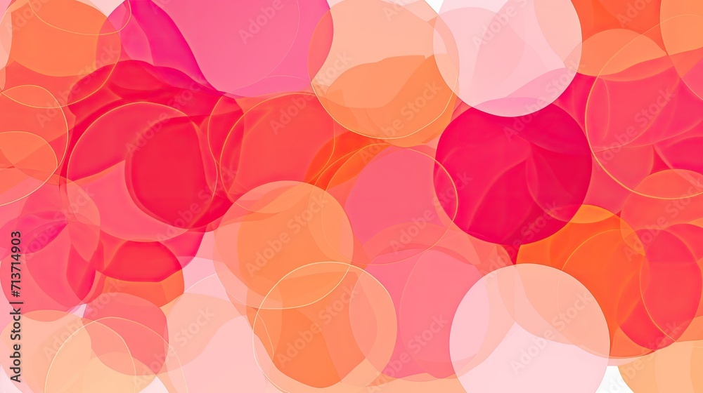 A repeating pattern of circles in shades of pink and orange