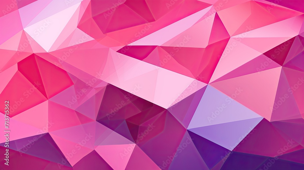 An abstract pattern with geometric shapes in shades of pink and purple