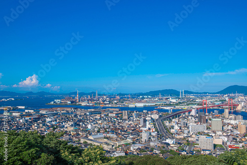 高塔山展望台から望む北九州の眺め