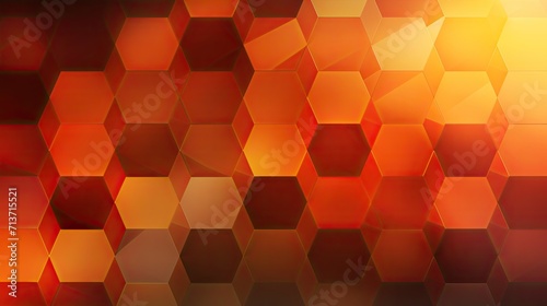Background with orange hexagons arranged in a checkerboard pattern with a kaleidoscope effect and color gradient
