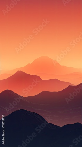 Dreamy sunset over silhouetted hills wallpaper for the phone