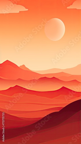 Dreamy sunset over silhouetted hills wallpaper for the phone