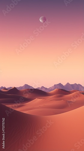 Ethereal moonrise over desert landscape wallpaper for the phone