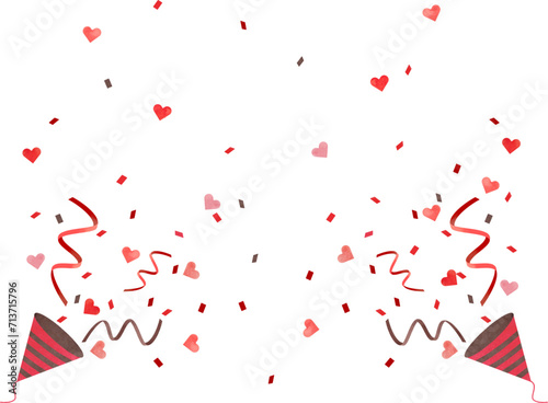 バレンタインイメージのクラッカーのフレーム