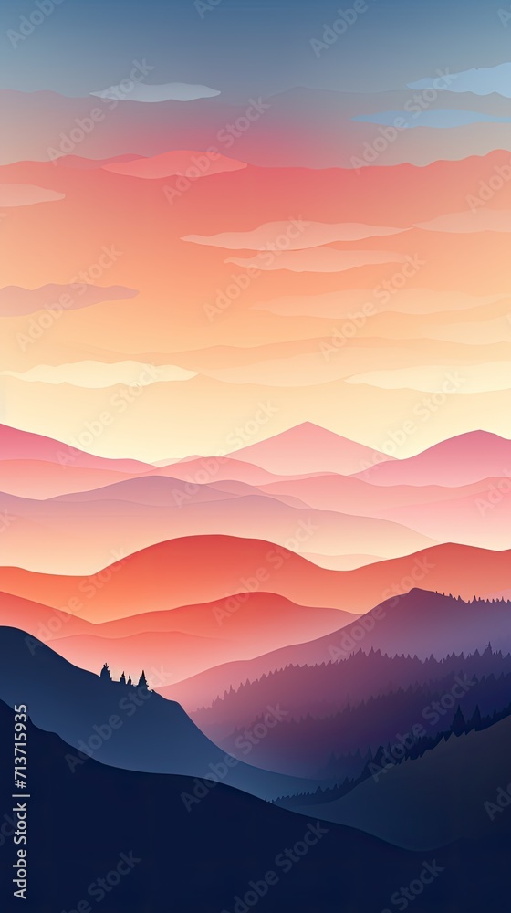 Majestic mountain range at sunrise wallpaper for the phone