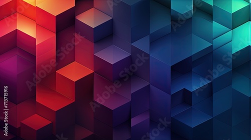 Interlocking polygons with a gradient color scheme