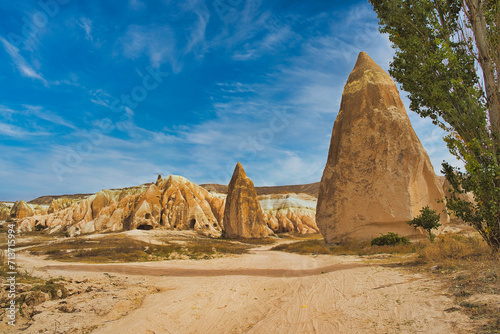 Unique rock and stone formations in the Red valley near  near Goreme,a UNESCO world heritage site situated in Nevsehir Province, in the Cappadocia Region, Central Anatolia,Turkey. © InnerPeace
