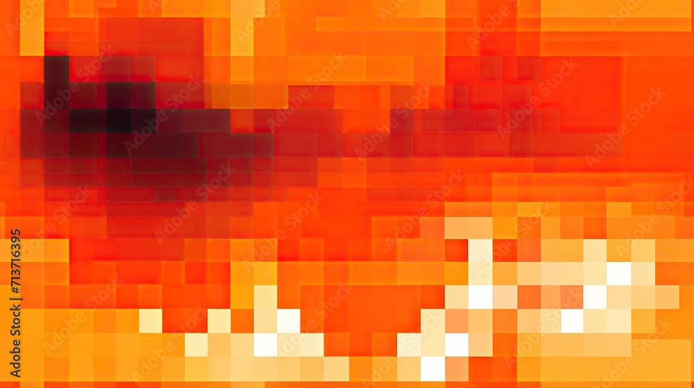 Pixel art revival retro modern vibrant orange pixel pattern