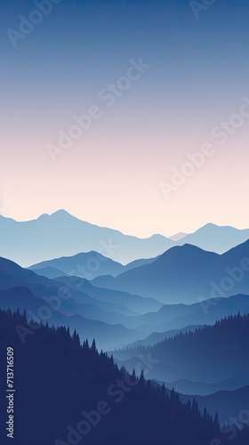 Serene mountain range silhouetted at dusk wallpaper for the phone