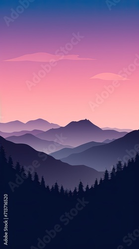 Serene mountain range silhouetted at dusk wallpaper for the phone © Gefo