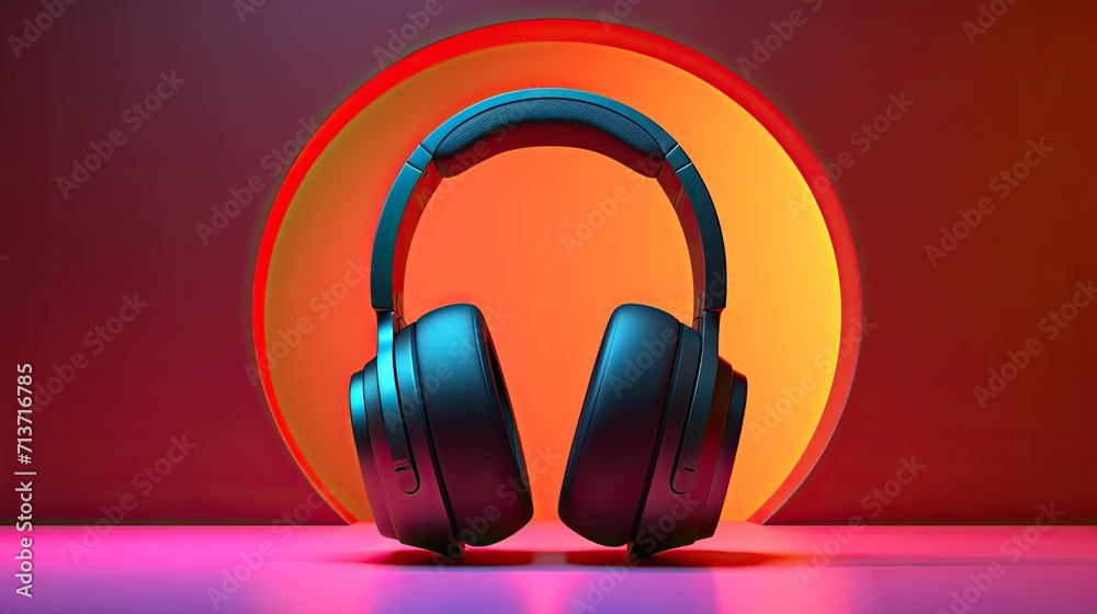 Wireless headphones for immersive audio solid background Wireless headphones for immersive audio solid background