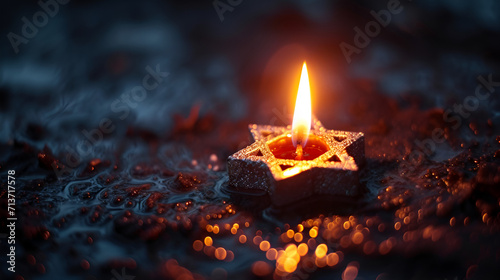 burning candle and the Star of David, Generative Ai