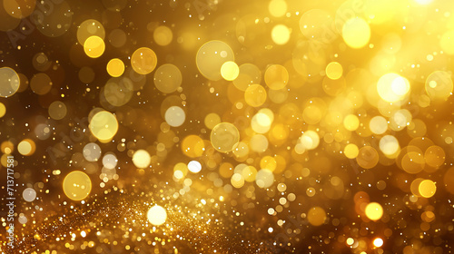 Ethereal golden bokeh creates a magical backdrop for a festive or celebratory moment, artfully crafted by AI Generative.