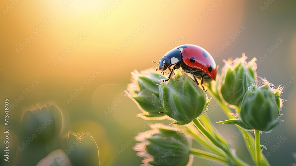 Fototapeta premium ladybug on flower