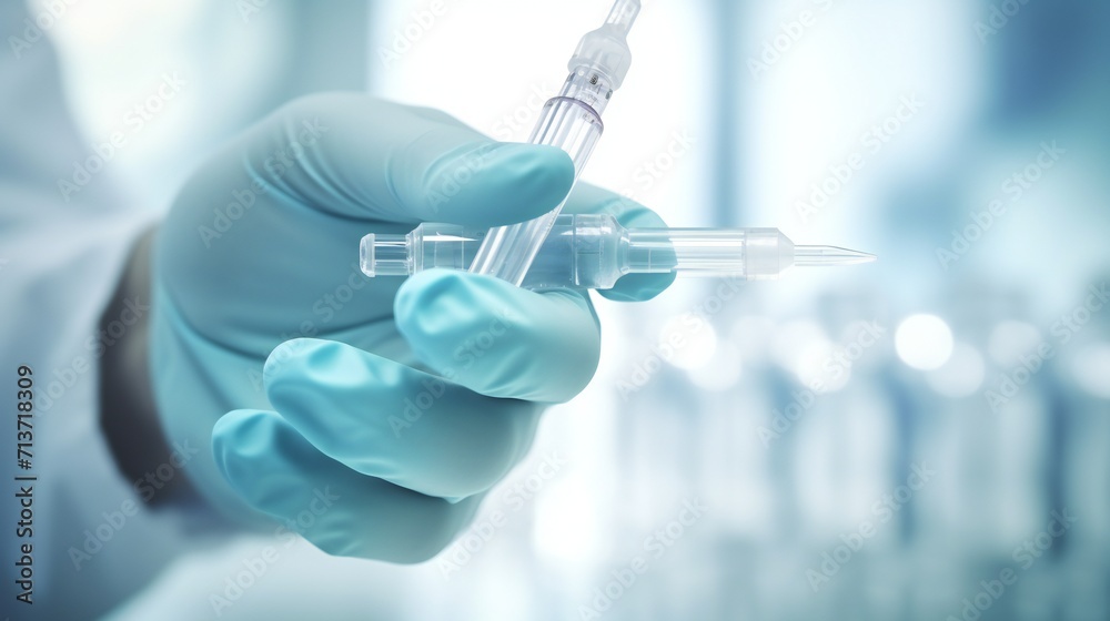 Close-up of hands holding a pipette, showcasing precision in medical research. Close-up of hands holding a pipette, showcasing precision in medical research.