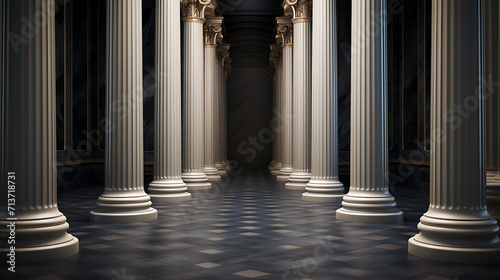 pillar in hallway elegant architecture design photo