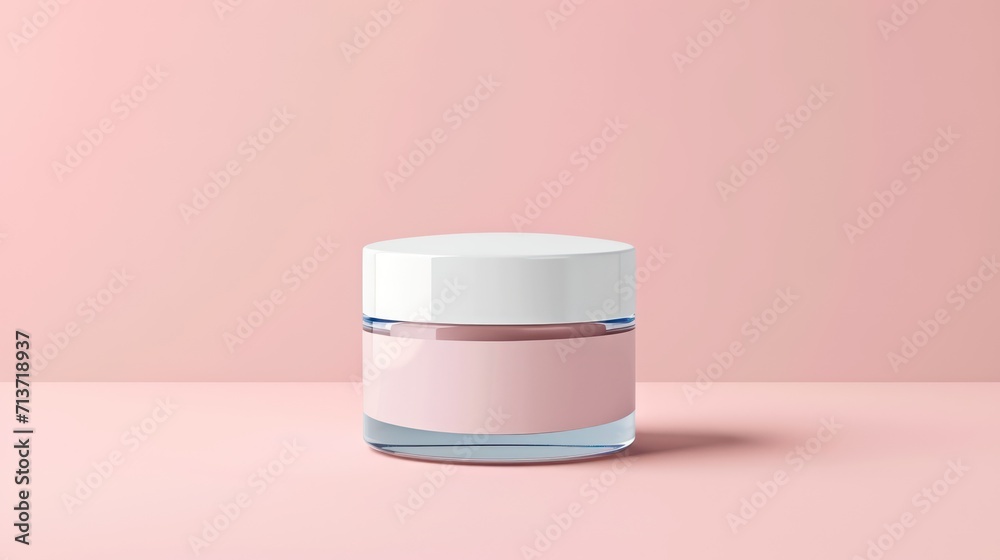 Cosmetic jar on display, ready for mockup, copy space or banner Cosmetic jar on display, ready for mockup, copy space or banner