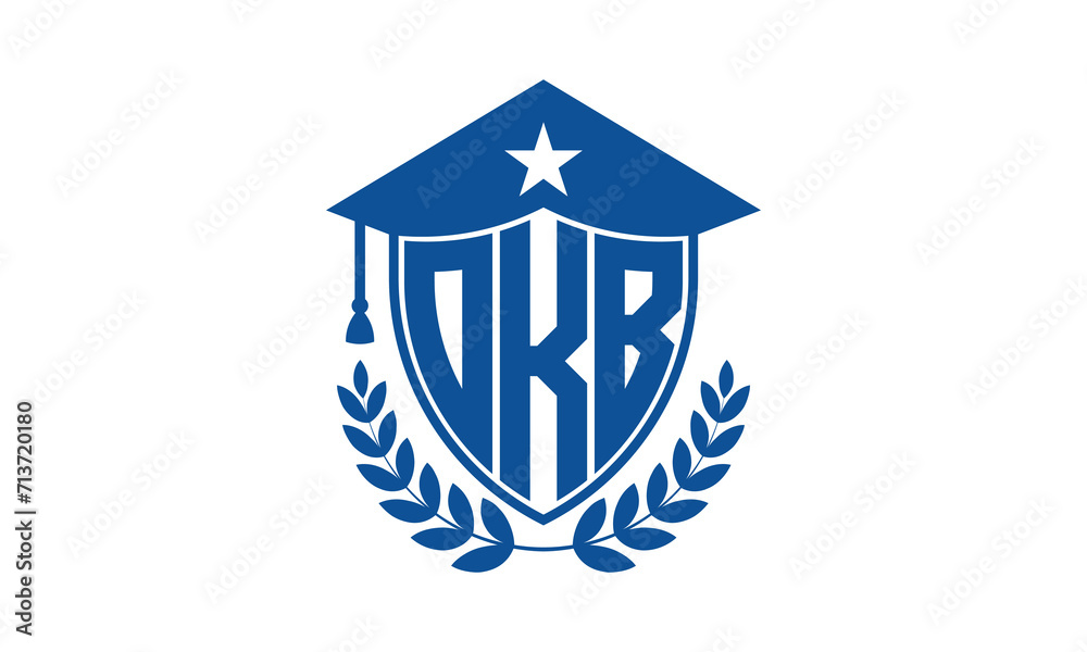 OKB three letter iconic academic logo design vector template. monogram, abstract, school, college, university, graduation cap symbol logo, shield, model, institute, educational, coaching canter, tech OKB three letter iconic academic logo design vector template. monogram, abstract, school, college, university, graduation cap symbol logo, shield, model, institute, educational, coaching canter, tech