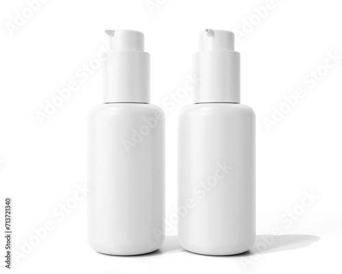 Blank White Plastic Cosmetic Spray Bottle Packaging Isolated On Transparent Background, Prepared For Mockup, 3D Render.