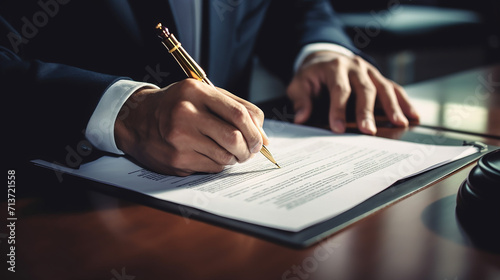 sign the agreement the concept of legal procedure photo