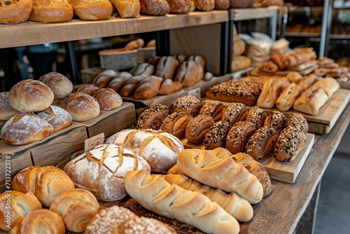 Artisan bakery with freshly made bread and pastries on display