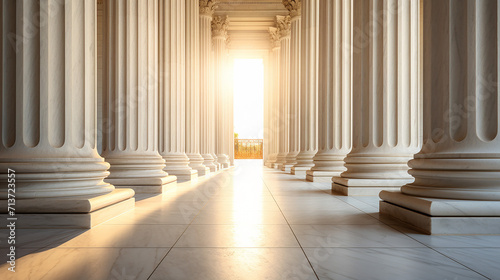 columns at the US supreme court with sunlight