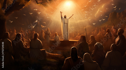 Fotografija Jesus resurrected with disciples