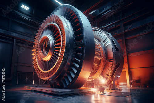 Maintenance and repair of a gas turbine used to pump gas into pipelines AI Generation