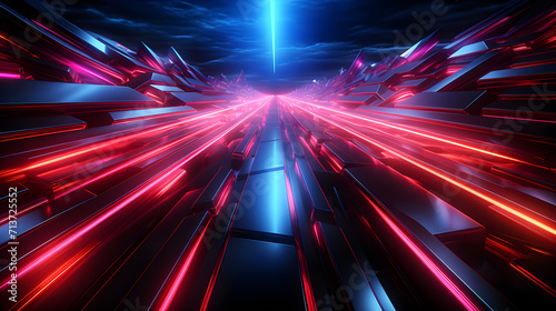 Velocity of Tomorrow's Dreams: Futuristic Blue and Pink Neon Speed Lines Unleashed, Blue And Pink Neon Speed Lines