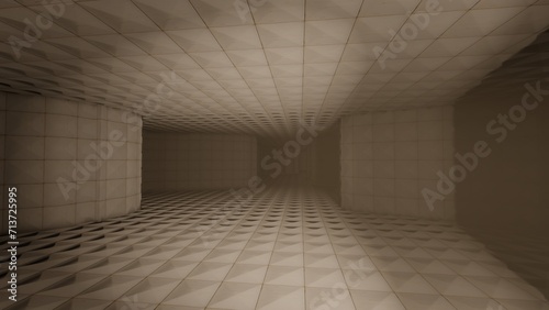 alone in the backrooms liminal space 3d render 