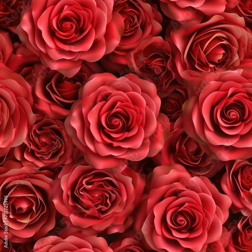 Beautiful collection of red roses  top view. 