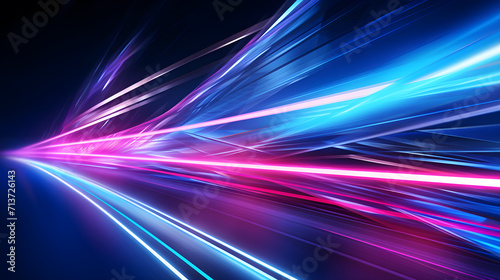 Abstract Velocity: Whirlwind of Blue and Pink Speed Lines, Vibrant Blue And Pink Neon Speed Lines photo