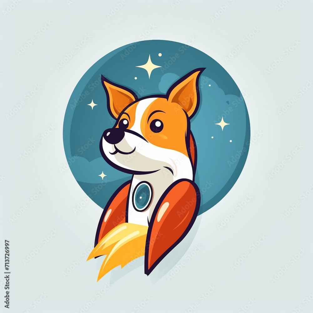 a dog a rocket vector logo vector art10 a dog a rocket vector logo vector art10