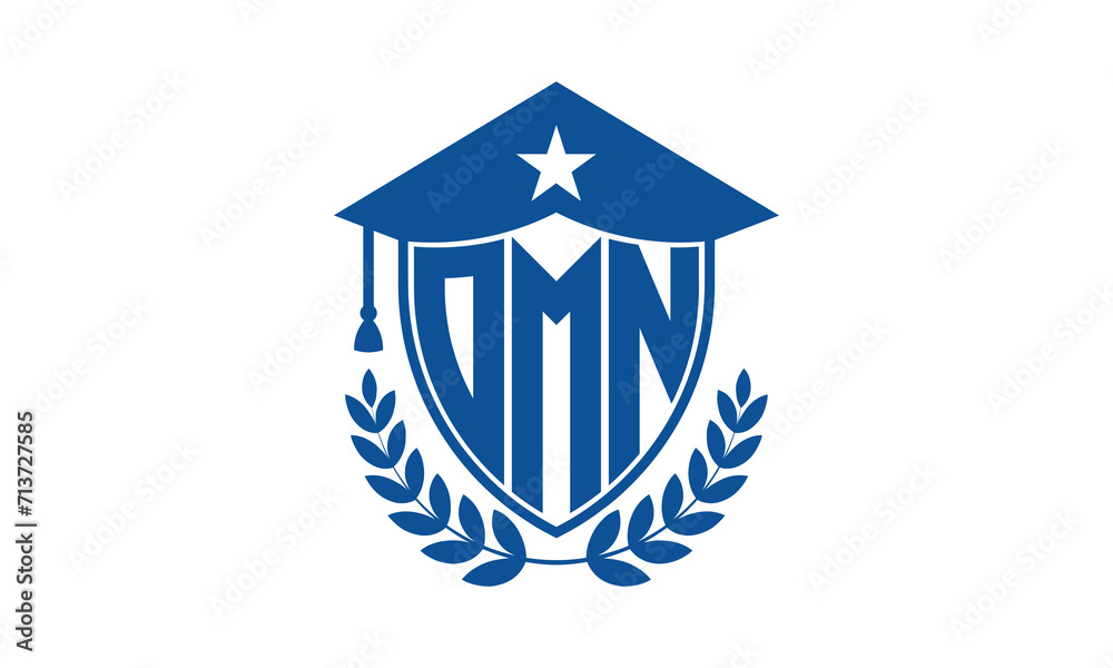 OMN three letter iconic academic logo design vector template. monogram, abstract, school, college, university, graduation cap symbol logo, shield, model, institute, educational, coaching canter, tech OMN three letter iconic academic logo design vector template. monogram, abstract, school, college, university, graduation cap symbol logo, shield, model, institute, educational, coaching canter, tech