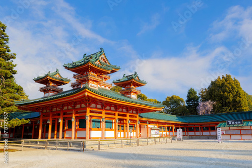 Heian Shrine built on the occasion of 1100th anniversary of the capital's foundation in Kyoto, dedicated to the spirits of the first and last emperors who reigned the city