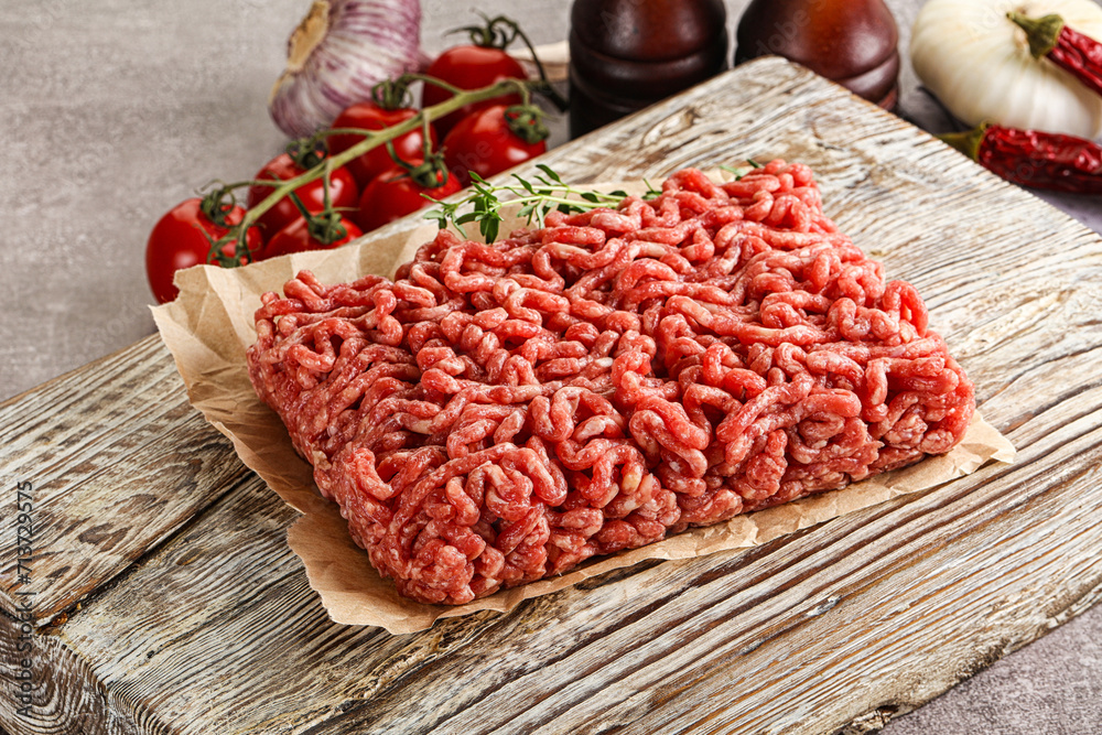 Raw minced beef uncooked meat Raw minced beef uncooked meat