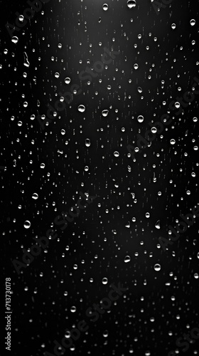 Raindrops on the window, black and white. Generative AI.