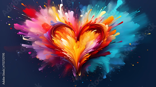 Romantic heart-shaped Valentine's Day background, symbolizing Valentine's Day, wedding, love © win