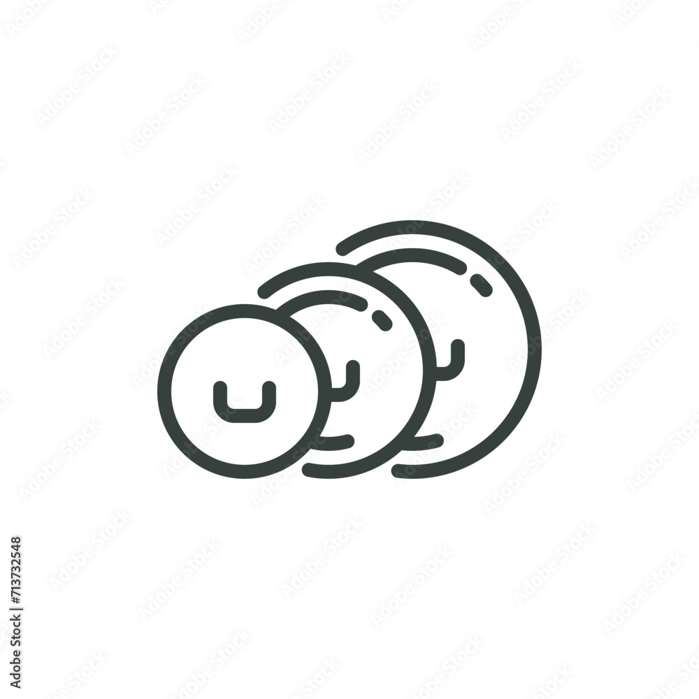 Outline Icon Three Lids Top View, Covers for Frying Pan Saucepan Pot. Such Line Sign as Kitchenware Cooking Utensils Tableware Kitchen Items For Cooking. Vector Isolated Pictogram on White Background. Outline Icon Three Lids Top View, Covers for Frying Pan Saucepan Pot. Such Line Sign as Kitchenware Cooking Utensils Tableware Kitchen Items For Cooking. Vector Isolated Pictogram on White Background.