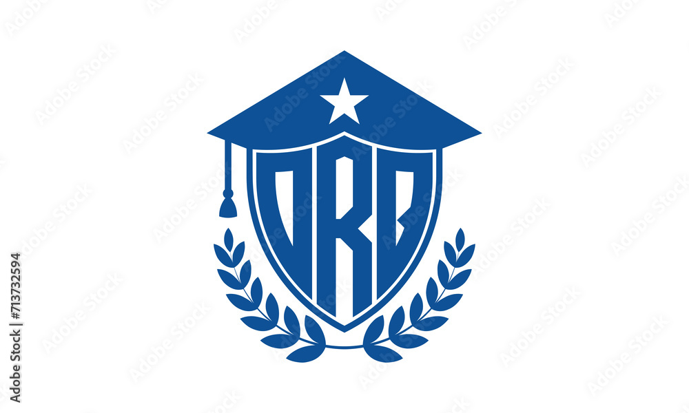 ORQ three letter iconic academic logo design vector template. monogram, abstract, school, college, university, graduation cap symbol logo, shield, model, institute, educational, coaching canter, tech ORQ three letter iconic academic logo design vector template. monogram, abstract, school, college, university, graduation cap symbol logo, shield, model, institute, educational, coaching canter, tech