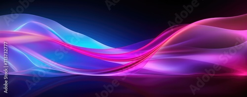 Concept merges fluidity of motion with vibrant allure of neon Dynamic waves in ethereal glow of neon lights