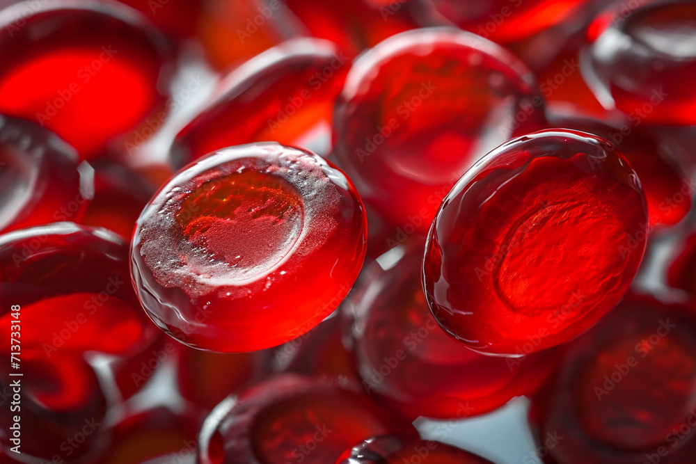 Macro of blood cells showing extreme closeup, Macro of blood cells