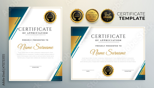 elegant certificate of achievement template for corporate recognition or honor