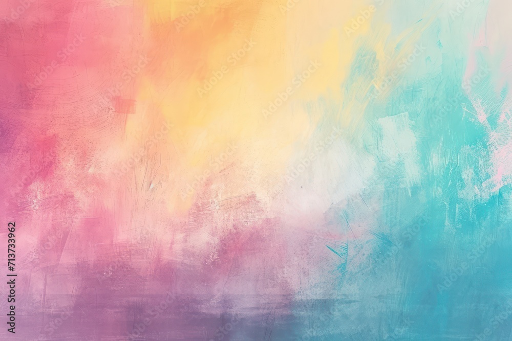 Abstract pastel gradient background with grunge brushstrokes in different colors