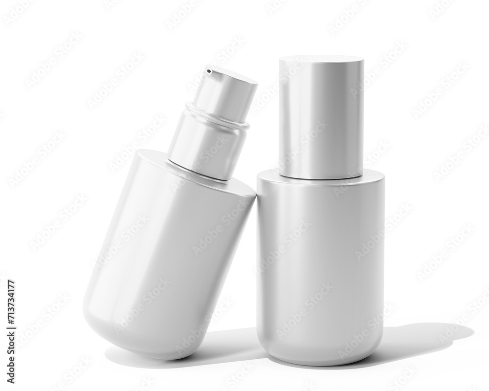 Blank White Glossy Luxury Cosmetic Spray Bottle Packaging Isolated On Transparent Background, Prepared For Mockup, 3D Render. Blank White Glossy Luxury Cosmetic Spray Bottle Packaging Isolated On Transparent Background, Prepared For Mockup, 3D Render.