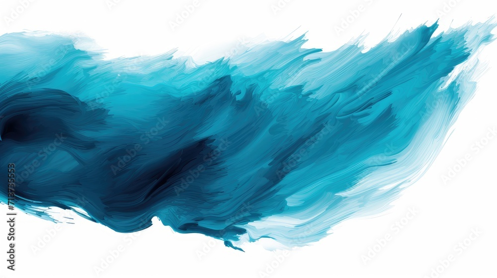 vibrant blue brush stroke artwork, isolated white background. high-resolution image for creative backgrounds, graphic design elements, and artistic web banners